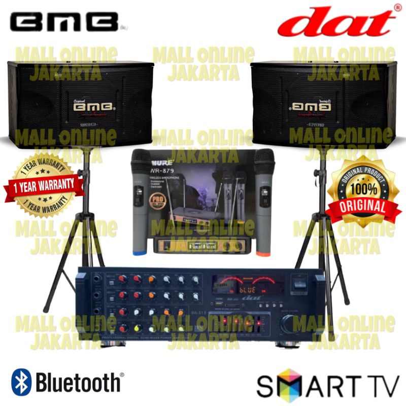 Paket karaoke bluetooth BMB 10 inch paketan sound system rumah audio home theater