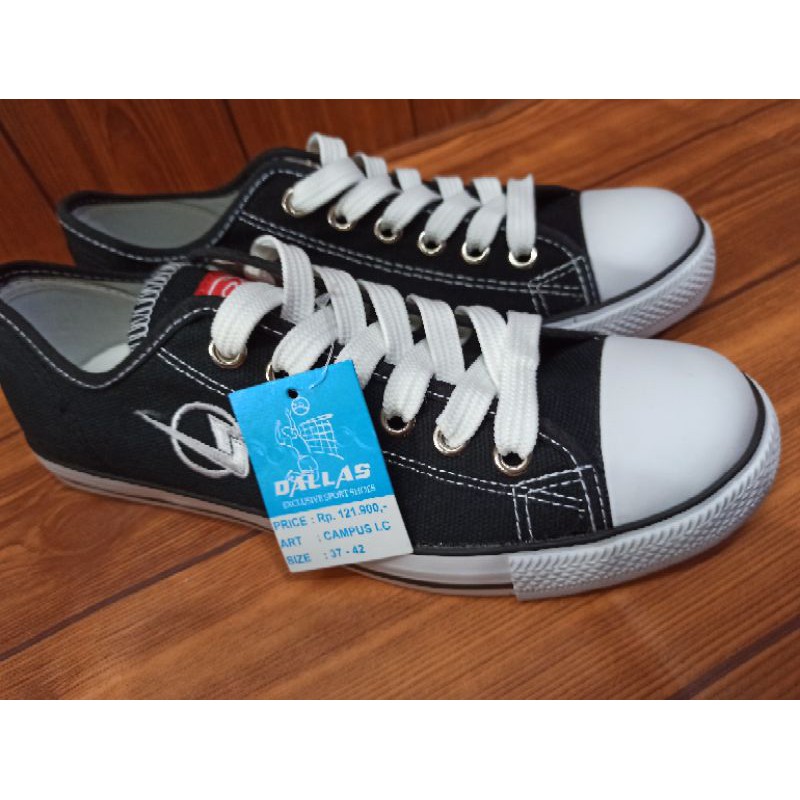 SEPATU DALLAS CAMPUS LOW CUT (LC) BLACK WHITE