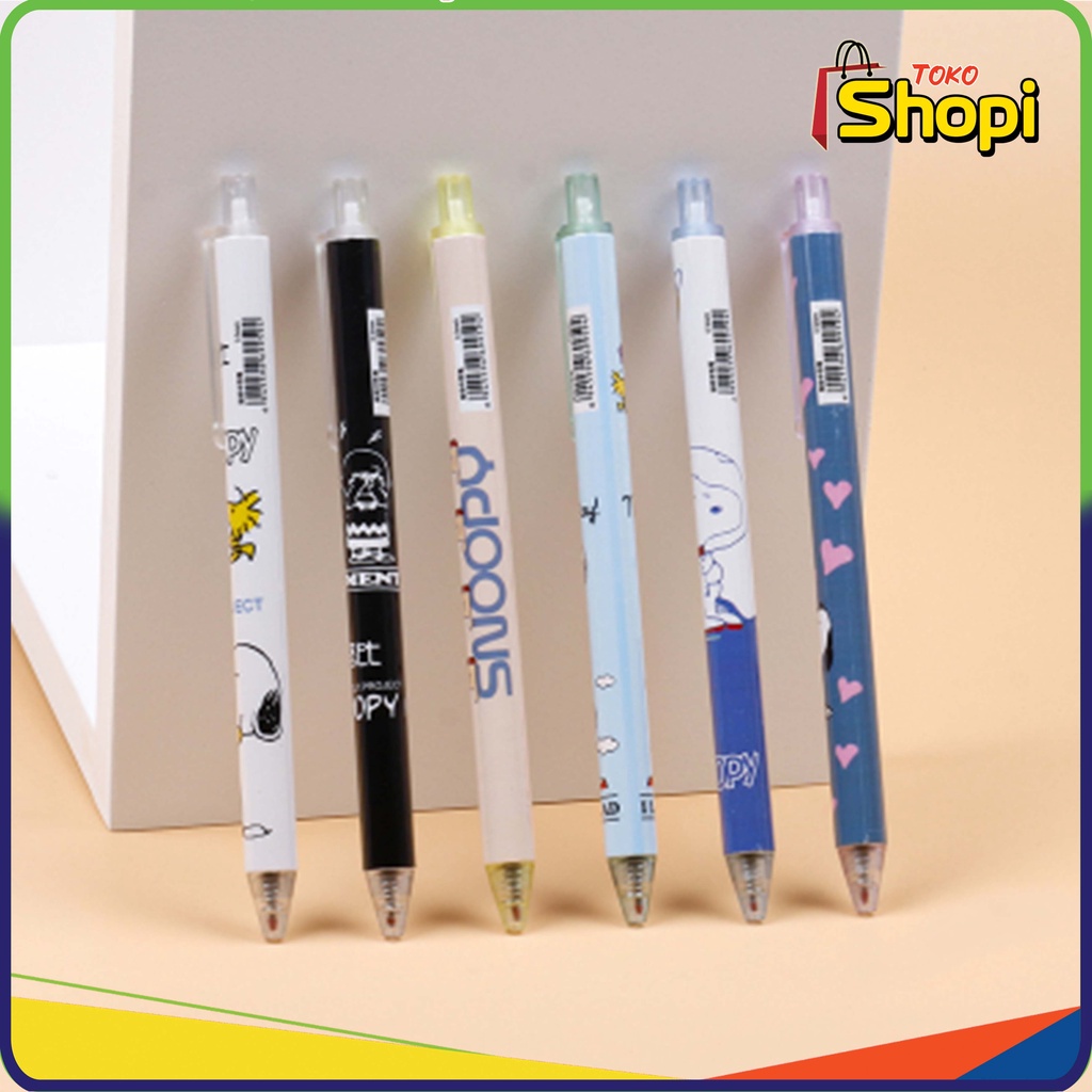 

♚ ♚Pulpen Gel Motif Snoopy Pulpen Pelajar Dan Kantor Pena Lucu Puppy Snoopy Press Gel Pen