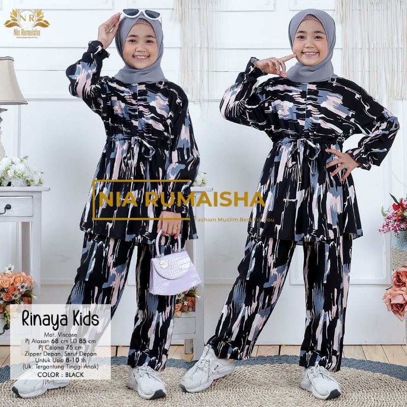 Setelan Anak #1 Motif Polsa / Falfa / Mia Rainbow / Gaida / Granada / Grenty / Shafa / Nagita / Metta / JK / Leopard / Khaula / Joela / Jihan / Jannah / Rasya / Rose / Jofa / Rinaya / Jannati / Ulfa / Moza Original Nia Rumaisha-Rinaya Kids