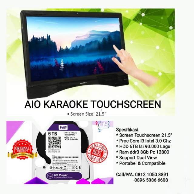All In One Touchscreen 21.5" PC Karaoke 6TB