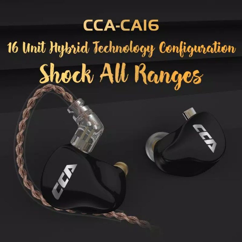 CCA CA16 with Mic 7BA+1DD Hybrid Drivers In Ear Monitor Earphone HIFI