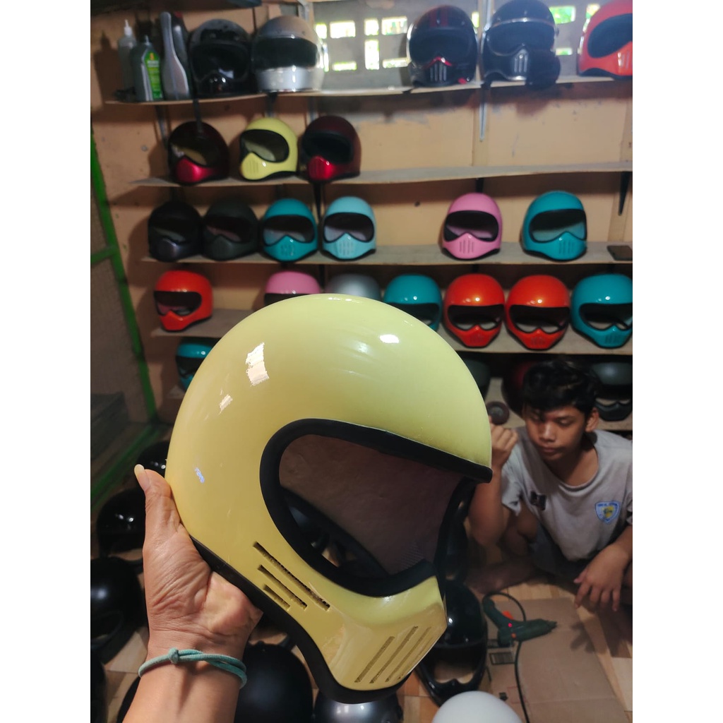 Helm Custom Helm Cakil M30 Full Face Custom Simpson Bandit Retro Clasicc