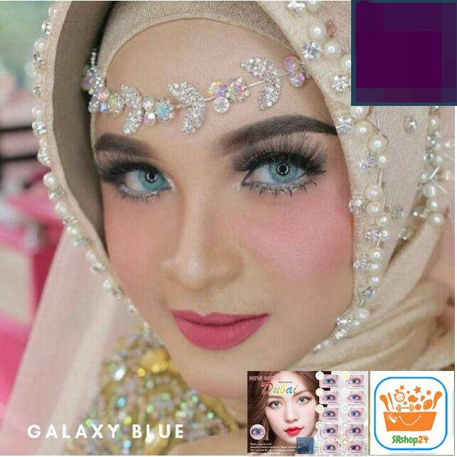 SOFTLENS MINUS DAN NORMAL NEW MORE DUBAI GALAXY BLUE 14.5mm (0.00 sd -6.00) GRATIS TEMPAT SOFLEN