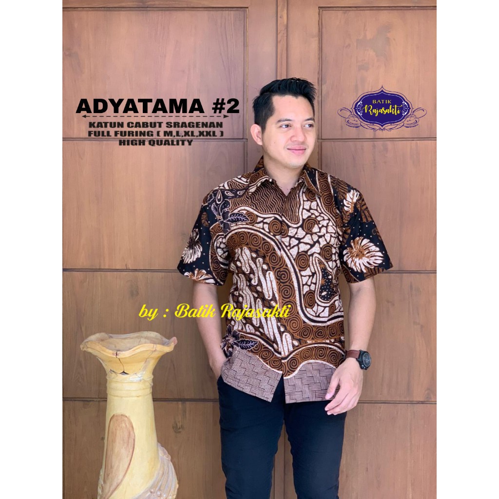 ADYATAMA RAJASAKTI KEMEJA BATIK SOLO PRIA LENGAN PENDEK LAPIS FURING ATASAN BATIK PREMIUM MODERN KATUN HALUS BAHUWIRYA  BANAMITRA BANAMITRA PUTIH BANGSAWAN BAYU PUTRA BERLIAN BIRU BHARATAYUDA BIMASENA BIRENDRA BIRU INDAH BRAHMAKERTA BRAHMAKERTA MERAH BUDI