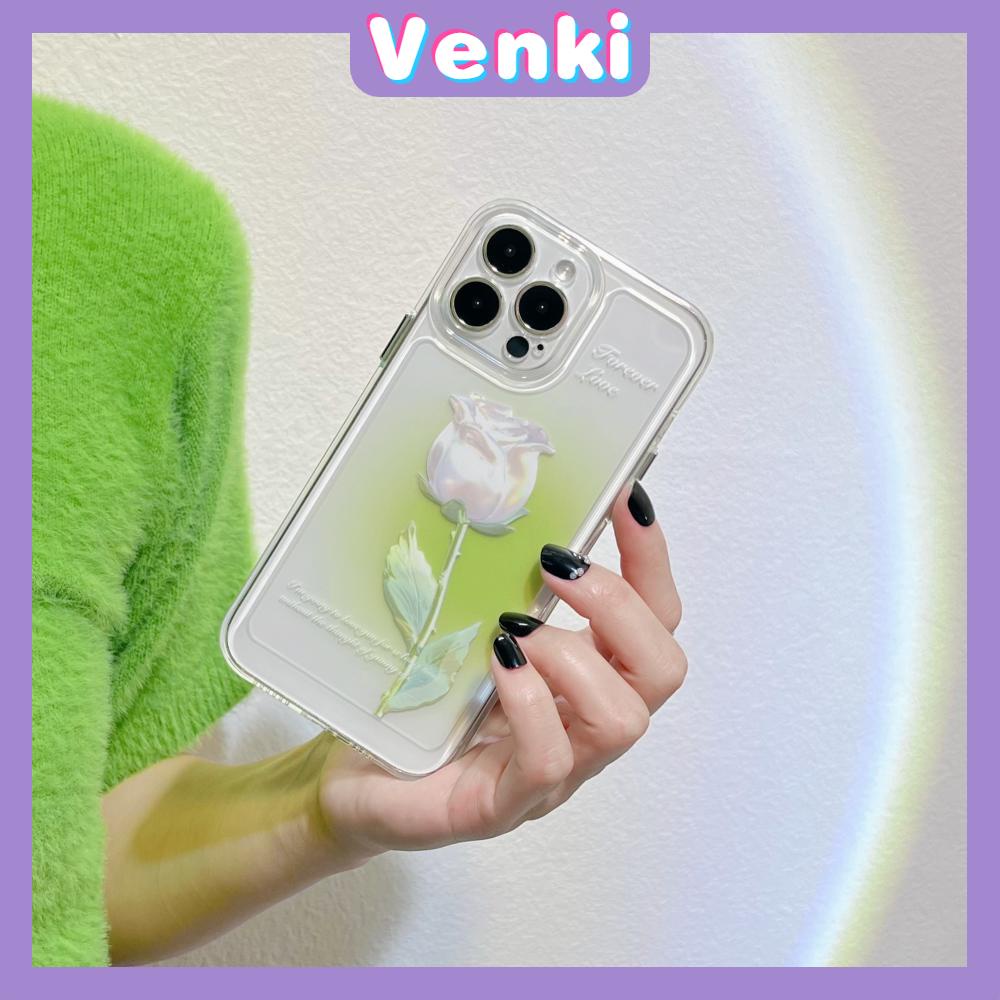 iPhone Case Luxury Silicone Soft Case Clear Case Shockproof Protection Camera White Rose Flower Compatible For iPhone 11 iPhone 13 Pro Max iPhone 12 Pro Max iPhone 7Plus iPhone xr