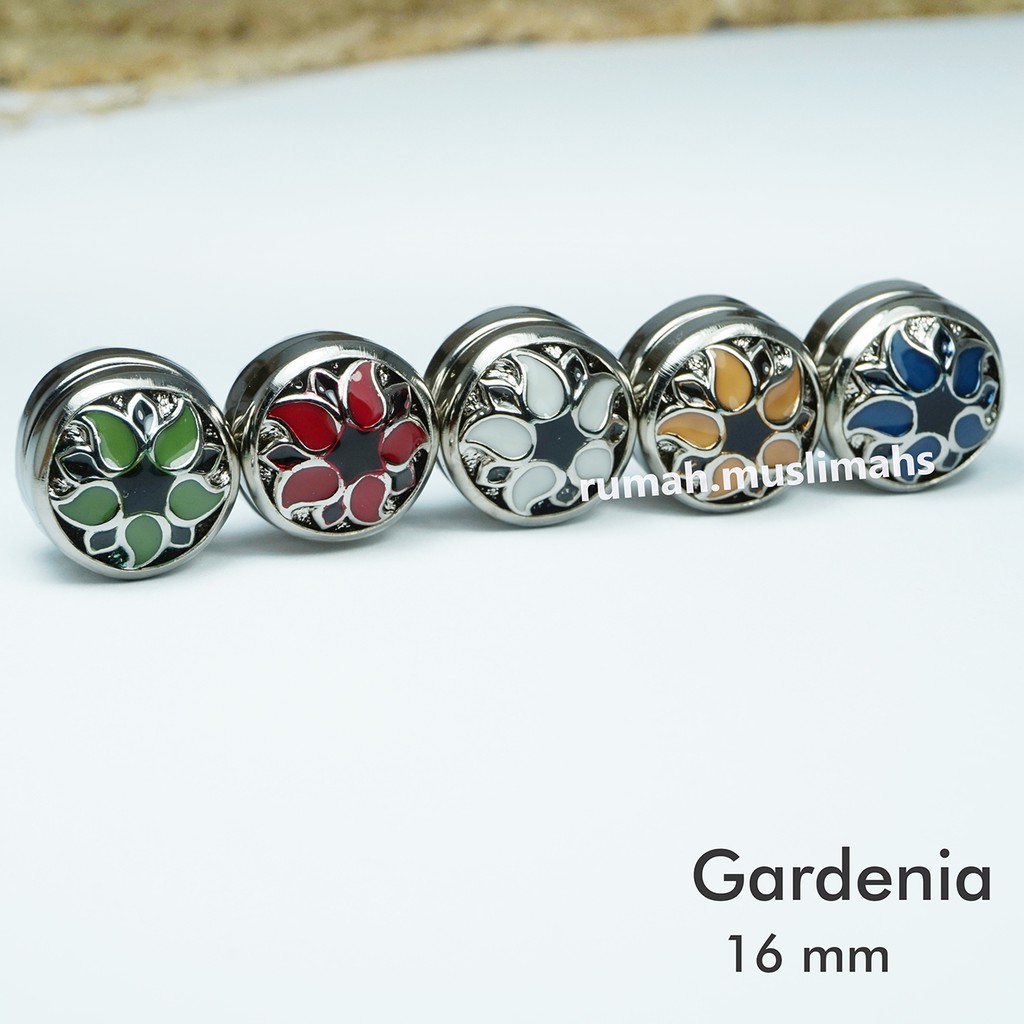 Pin turki hijab bros magnet GARDENIA 16 mm magnet jilbab jepit premium magnetic brooch kerudung ori