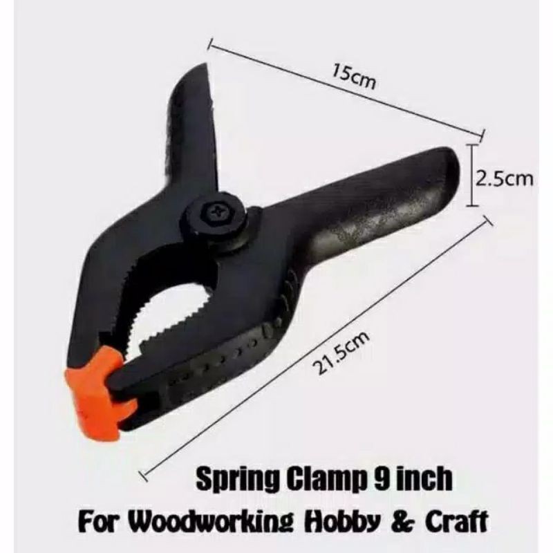 9 inch - Klem Jepit Kayu Besi / Spring Clamp / Alat Penjepit Kayu / Multiplek Klem / Catok Kayu Besi