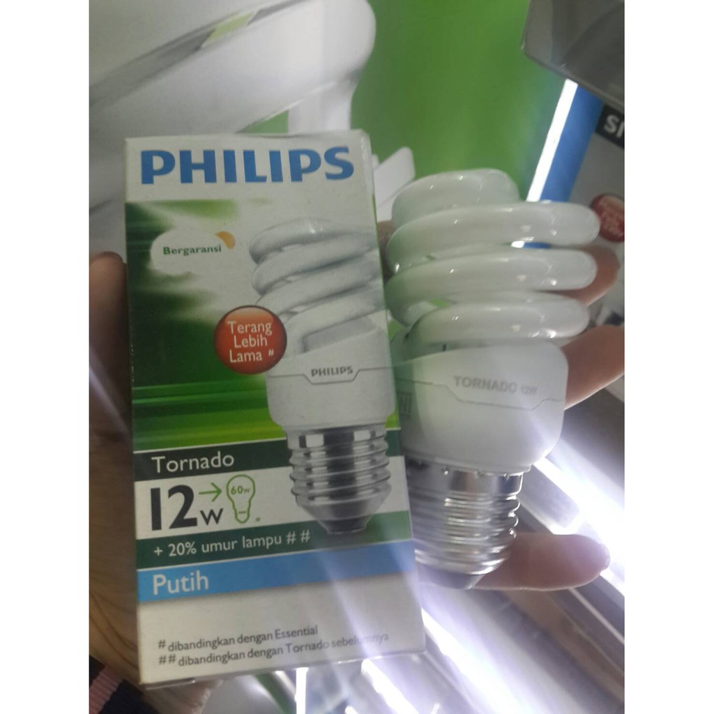 Bola Lampu PHILIPS Tornado 12Watt Putih I Kuning