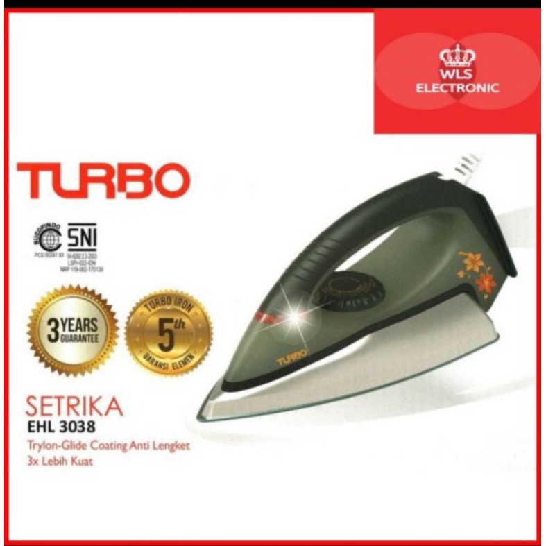 SETRIKA GOSOKAN TURBO EHL 3038 GARANSI RESMI BY PHILIPS DISTRIBUTOR