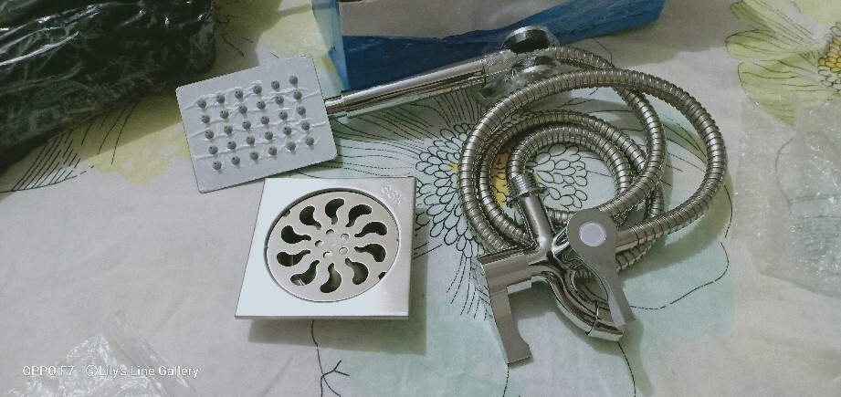 Paket Shower Mandi Stainless Kotak + Kran Cabang