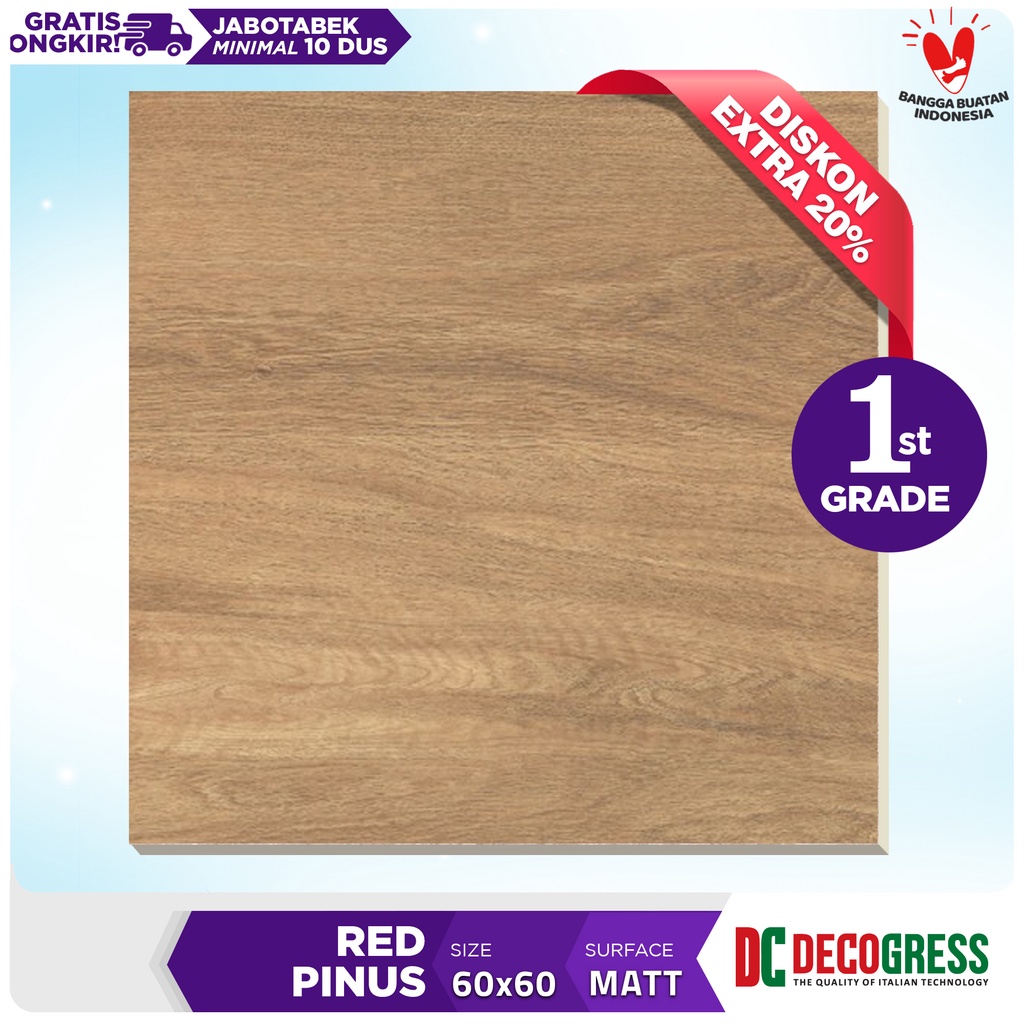 Decogress Granite tile 60x60 Red Pinus