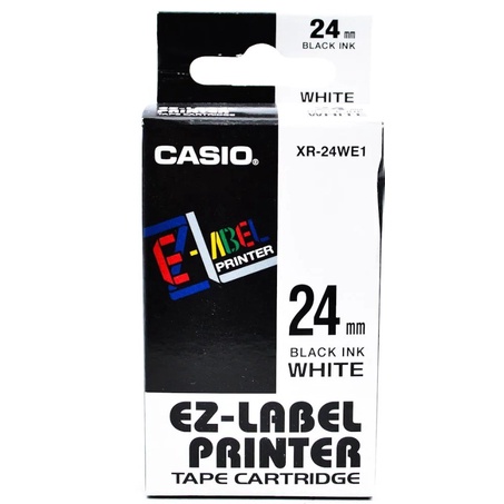 Label Printer XR-24WE1 24mm Black on White Tape Label Casio