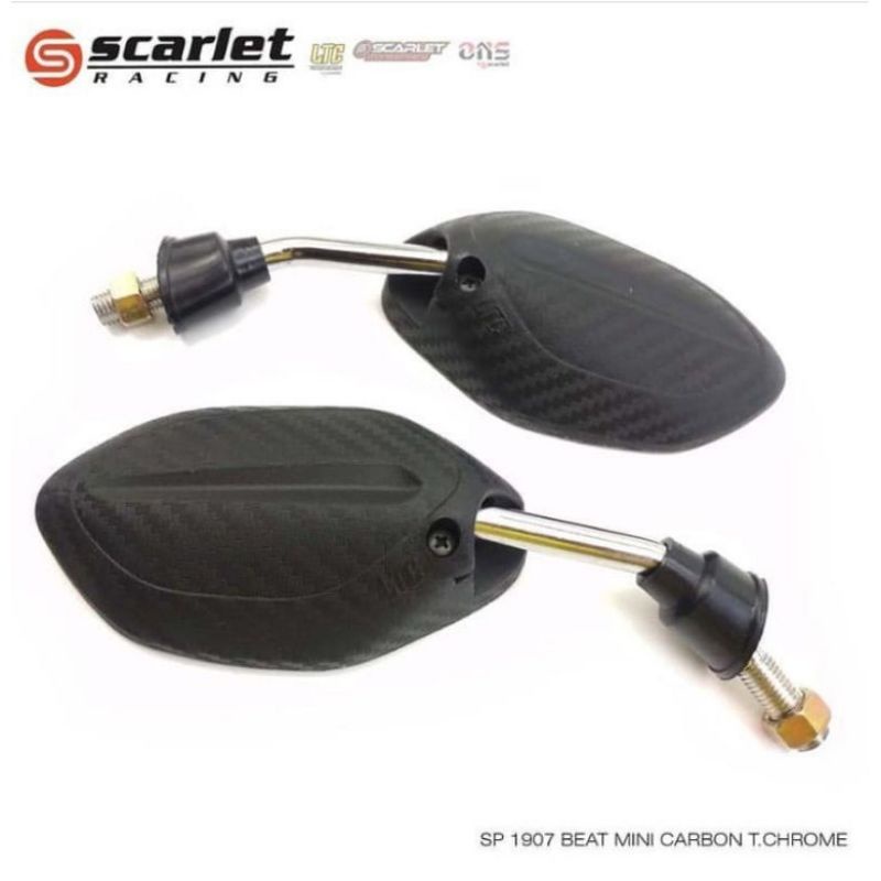 Spion beat mini carbone doff tangkai crome /tangkai black HONDA