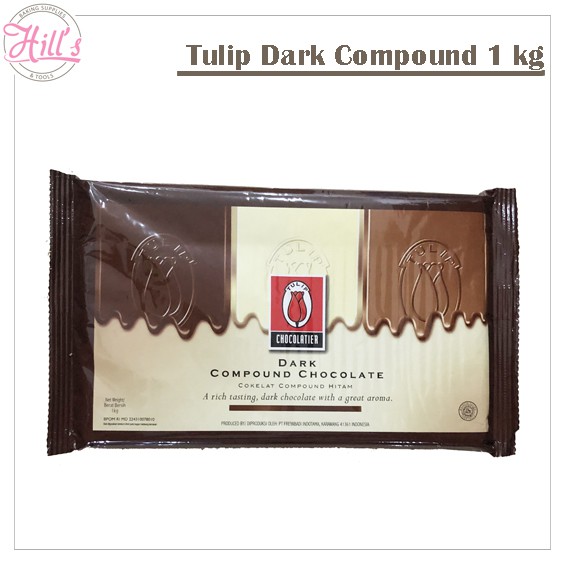 

TULIP DARK CHOCOLATE COMPOUND 1 KG / COKELAT MASAK / COKLAT BATANG COMPOND 1KG