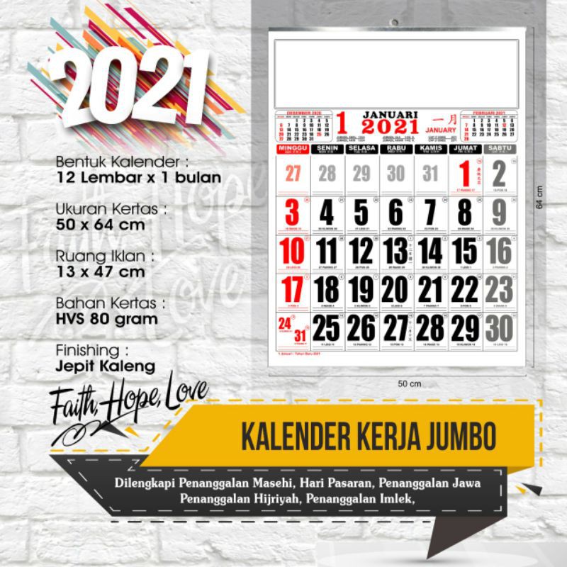 Kalender jumbo 2021 MURAH