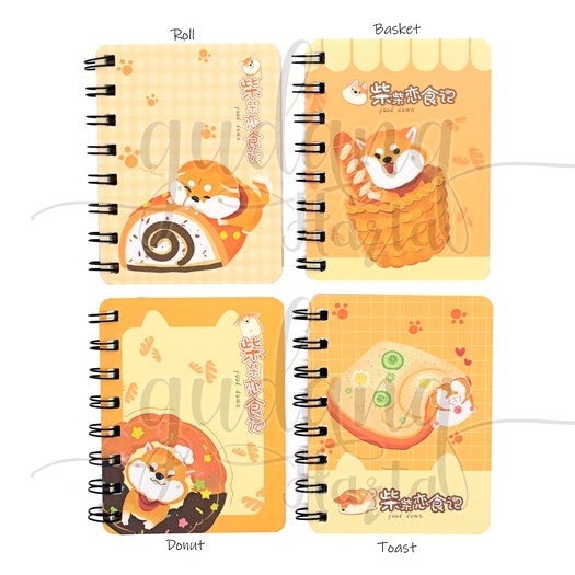 Notebook A7 Spiral Shiba Inu Dog Bakery Notepad Motif Anjing GH 308048