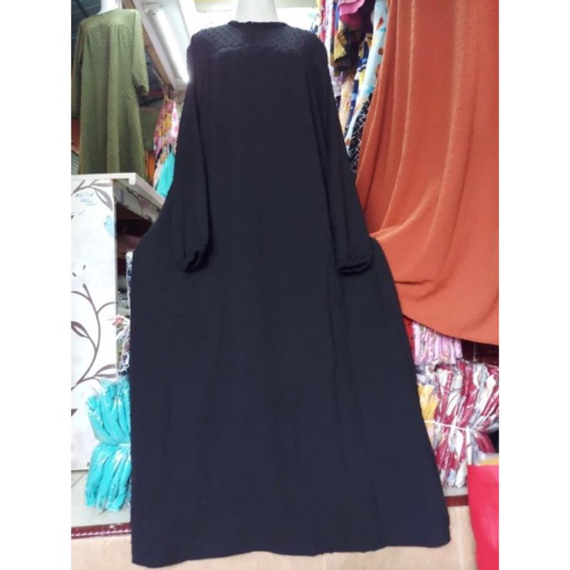 Gamis Crinkle Rubiah Uragiri Ori Warna Hitam