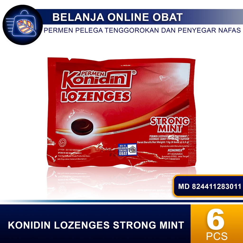 

KONIDIN LOZENGES STRONG MINT // Permen Pelega Tenggorokan