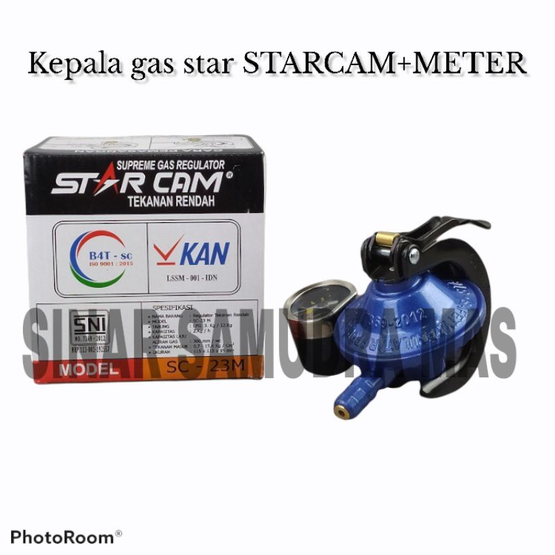 Kepala gas STARCAM+meteran bagus -regulator gas STARCAM regulator gas bagus