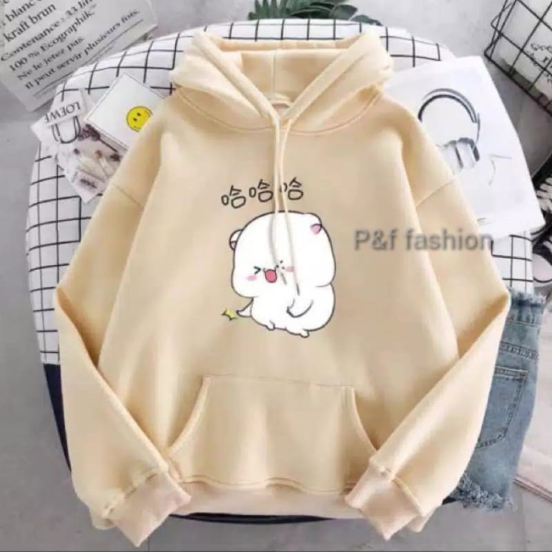 SWEATER HOODIE BINO/SWEATER BINO FASHION BAHAN SPANDEX FIT L