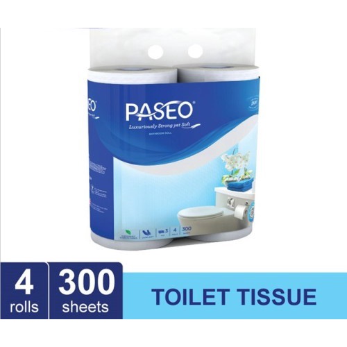 TISU TOILET KAMAR MANDI PASEO 4 ROLL 300 LBR BATHROOM TISSUE PREMIUM 3 PLY