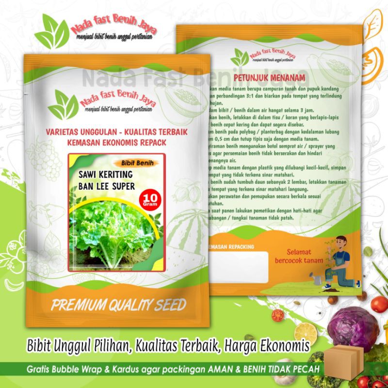 Benih sawi keriting super 10 gr / bibit sawi keriting