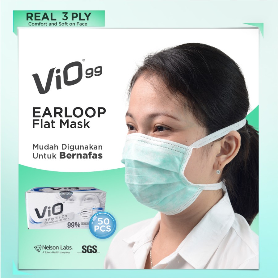 MASKER MEDIS VIO TIE ON 99% - MASKER TALI