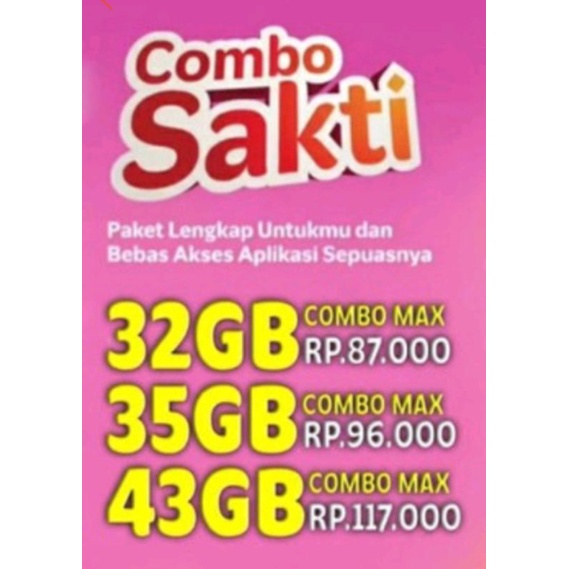 kartu sakti combo telkomsel 30gb 75k..murah meriah