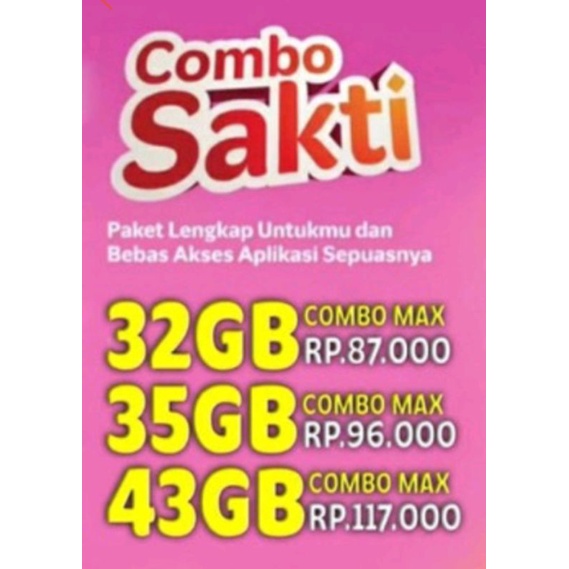 kartu sakti combo telkomsel 30gb 75k..murah meriah