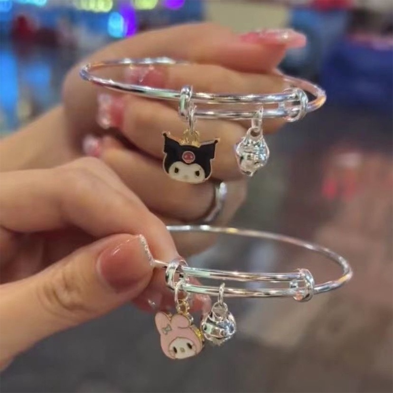 Gelang Tangan Silver Desain Hati Adjustable Untuk Wanita