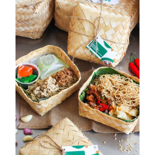 Besek Bambu Natural 18x18 Besek Genduren Besek Berkat Besek Souvenir Besek Hampers Besek Bambu 18X18