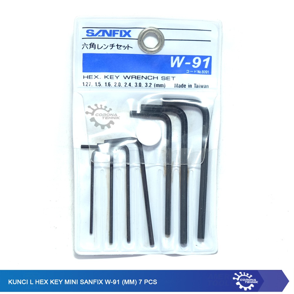 Kunci L Hex Key Mini Sanfix W-91 (mm) 7 Pcs