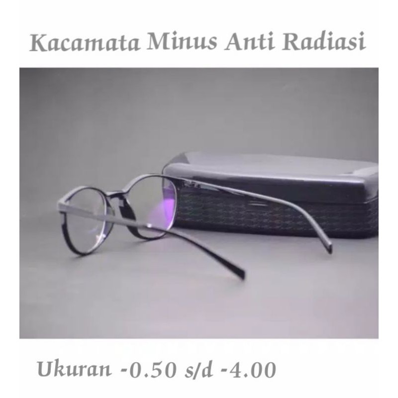 Kacamata Minus Anti Radiasi Blueray Frame Oval Pria Dan Wanita