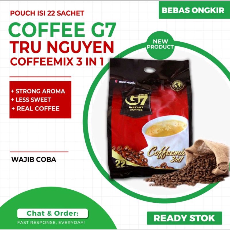 

Kopi Vietnam asli Trung Nguyen G7 Coffee,Coffee mix 3in1,isi 22 sachet