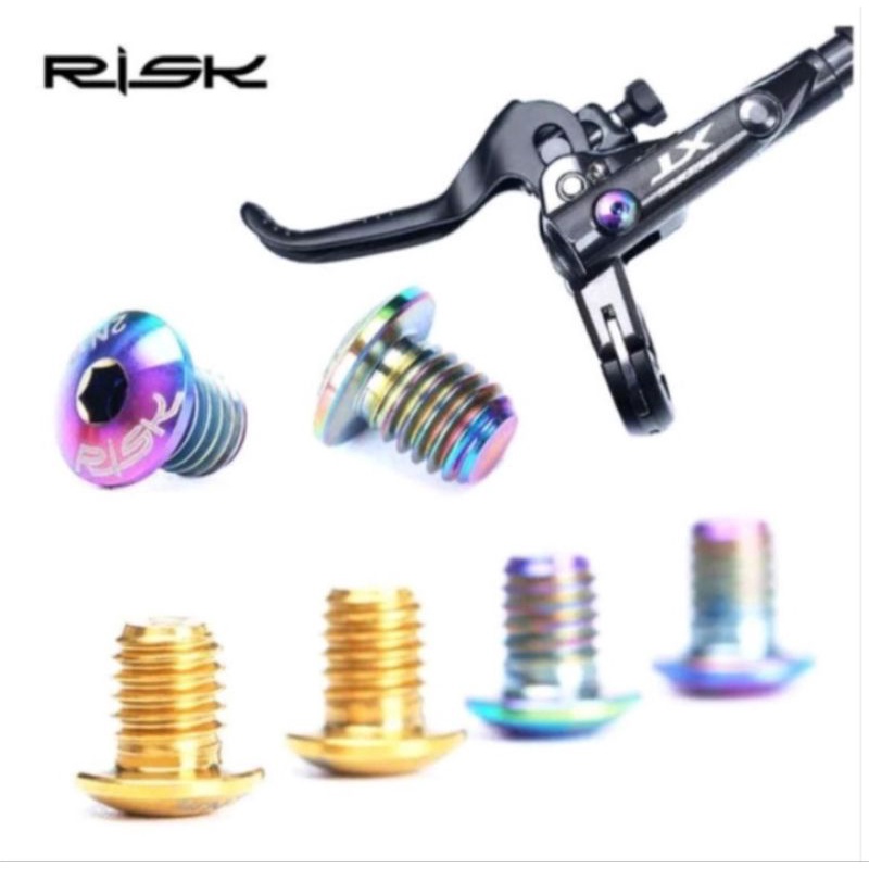 Risk Baut Titanium Alloy Oil disc Cylinder Head Rem Sepeda Baut isi Minyak Brake Laver