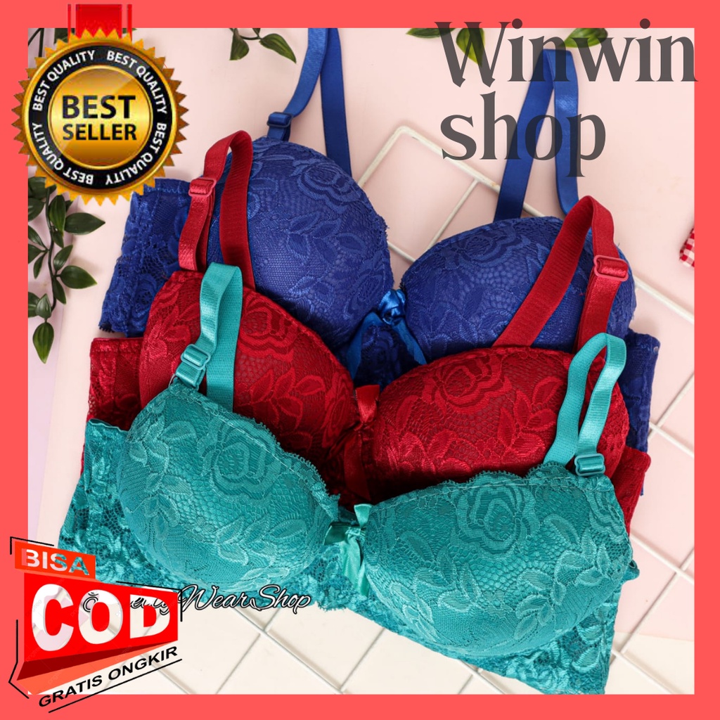 Bh/Bra Wanita Winwinn Fashion Brukat push up Cup(B) AA590