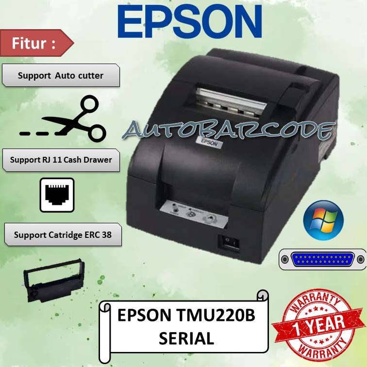 PRINTER DOT MATRIX EPSON TMU-220B STRUK 76MM AUTO CUTTER