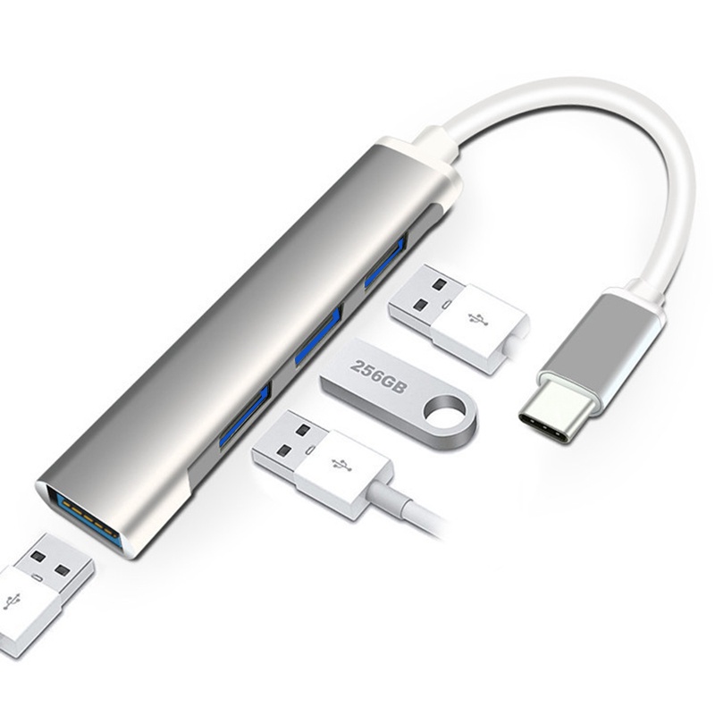 Hub Splitter 4 Port Usb 3.0 2.0 Bahan Aluminum Untuk Laptop Pc Lenovo Xiaomi