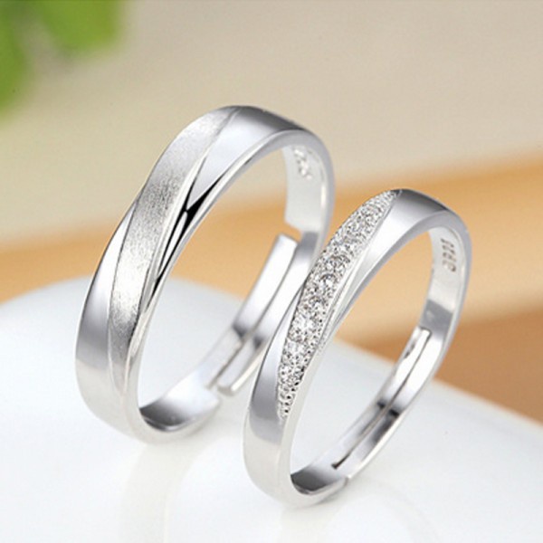 Cincin Kawin Silver 925 Murni Lamaran Pria Nikah Couple Ring Tunangan Wanita Ring Murah Kawin Sepasa
