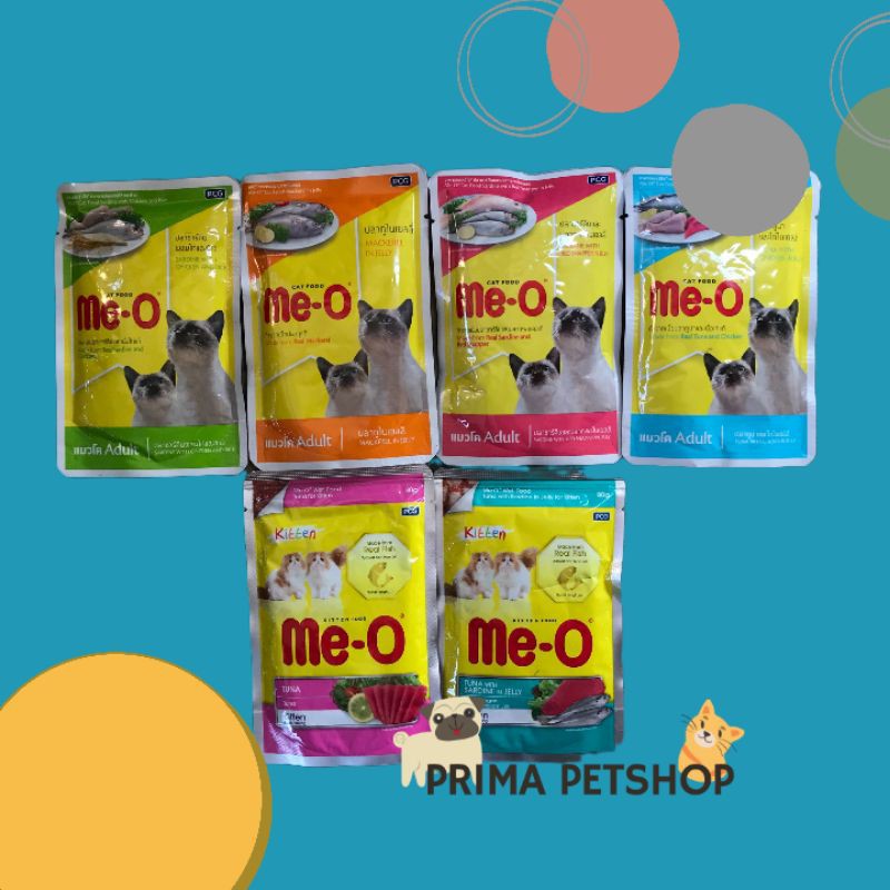 Me-o Meo Adult Kitten pouch 80gr / makanan kucing anak dan dewasa merek meo