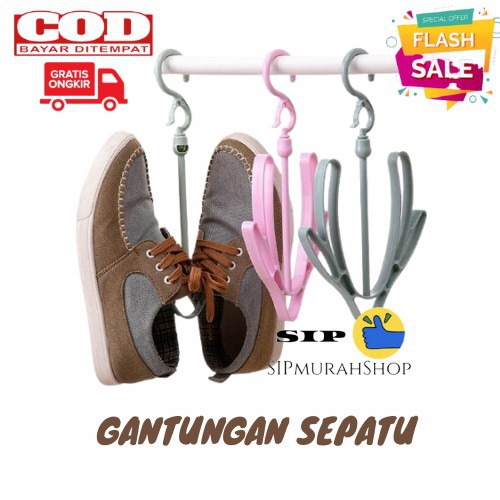 (COD) Hanger Gantungan Pengering Sandal Sepatu Slop Jemuran Tas Serbaguna Jemuran Kaos Kaki Tas