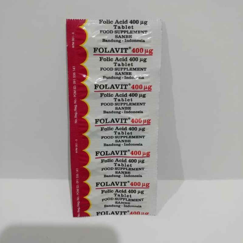 FOLAVIT 400 MCG Strip Vitamin Asam Folat - Suplemen Ibu Hamil dan Menyusui Folic Acid