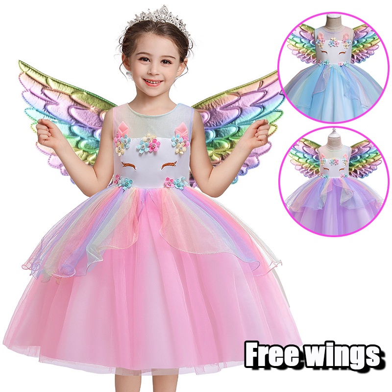 Unicorn Dress Anak Little Pony Premium Gaun Anak Perempuan Birthday Party Lembut Cute Princess dress