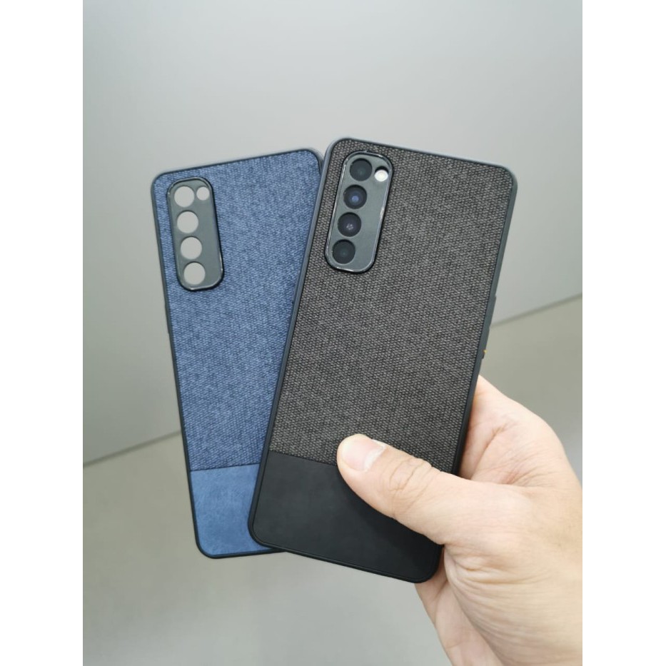 OPPO RENO 3 / RENO 3 PRO / RENO 4 / RENO 4 PRO / RENO 4F VERSI INDONESIA SOFT CASE FABRIC DENIM COVER