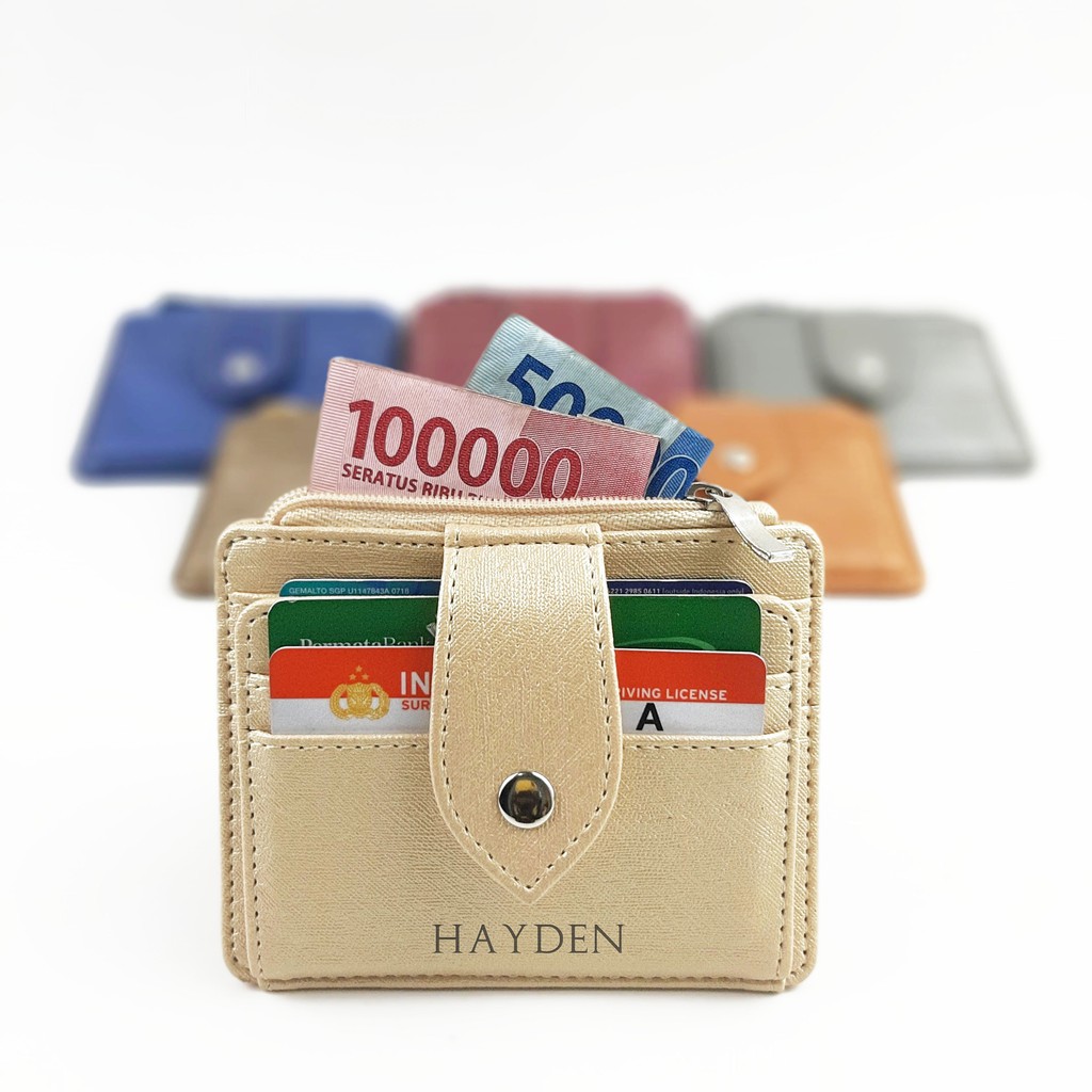 Card Holder Lipat 9 Slot Kartu + 1 Zipper Money Slot (Amber)