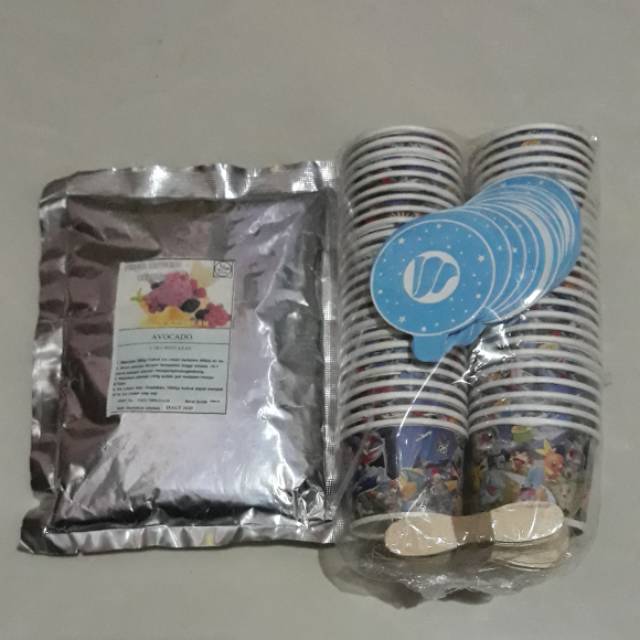 

Paket bubuk ES KRIM AVOCADO & PAPER CUP