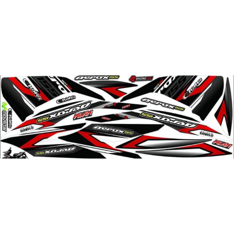 Striping Aerox 155 Variasi Yamaha Sticker Stiker Skotlet Lis Motor Lis Body Lis