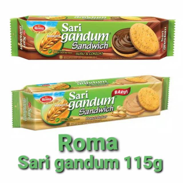 

Roma Sari Gandum Sandwich Coklat Peanut 108G