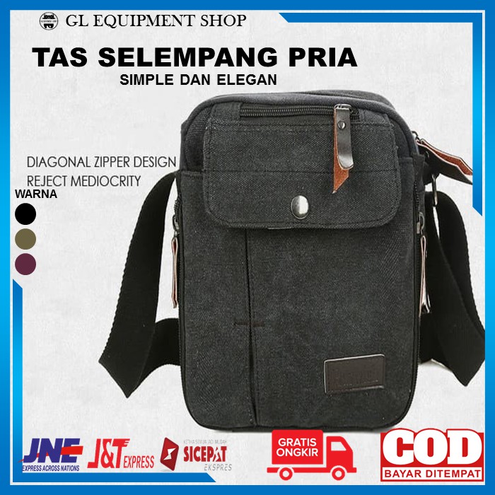 Tas Selempang Slempang Bahu Pria Cowok Mini Murah Distro Import Original Keren Serbaguna Multifungsi